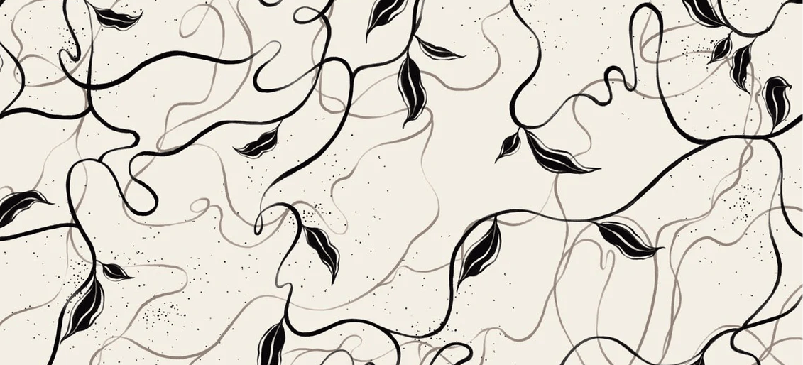 Papier peint végétal -  Lignes greige, XXL, tendance