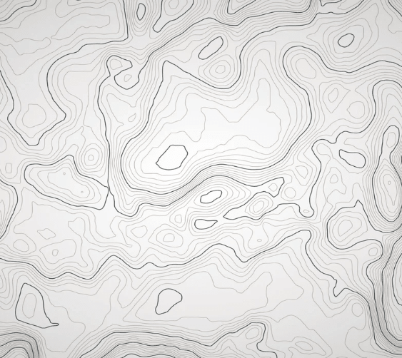 Papier peint ligne topographique - Noir et blanc - Muralconcept