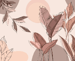 Papier peint panoramique végétal graphique, XXL, tendance