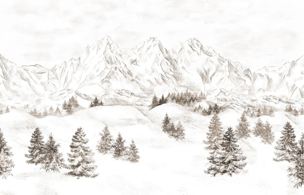 Papier peint montagne massif des Alpes - Muralconcept