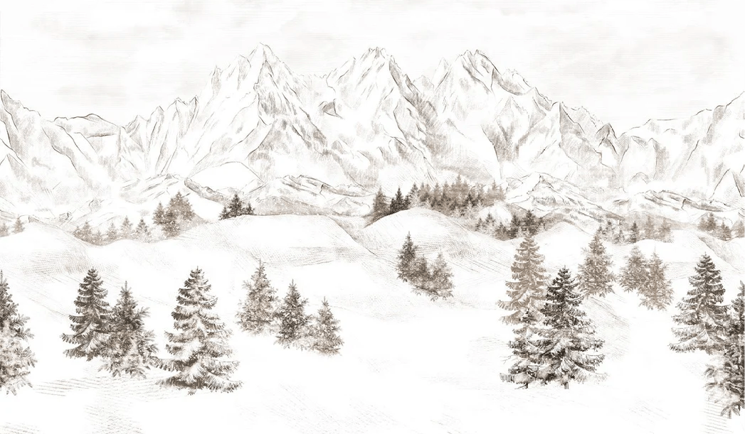 Papier peint montagne massif des Alpes - Muralconcept