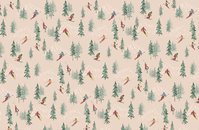 Alpine wallpaper in peach