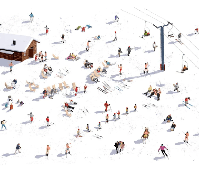 Papier peint panoramique après ski - Muralconcept