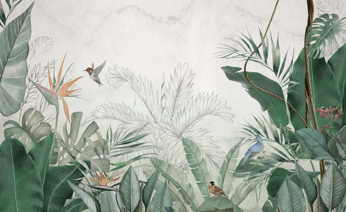 Papier peint panoramique jungle quintessence Amazonia - Muralconcept