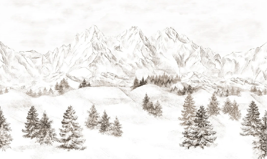 Papier peint montagne massif des Alpes