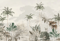 Papier peint panoramique jungle eden vert, XXL, tendance