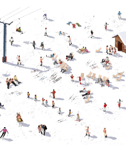 Papier peint panoramique après ski - Muralconcept