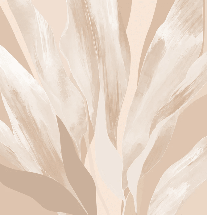 Papier peint étoffe florale beige - Muralconcept