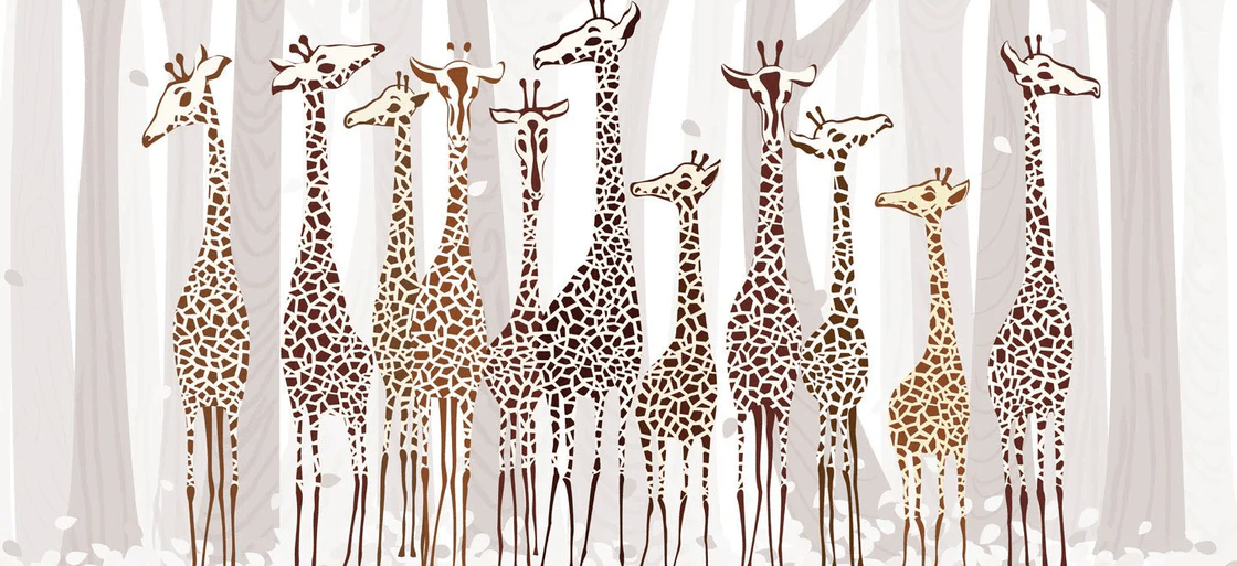 Papier peint Élégantes Girafes, XXL, tendance