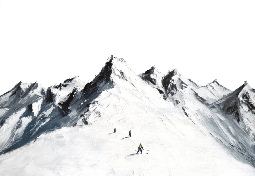 Papier peint ski alpinisme en montagne - Muralconcept