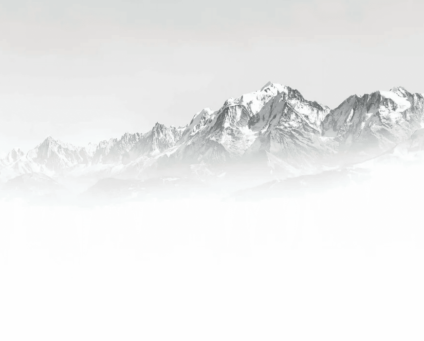 Papier peint Mont Blanc dans la brume noir et blanc - Muralconcept