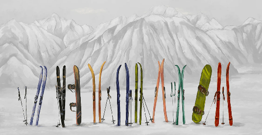 Papier peint ski à Courchevel - Muralconcept