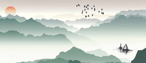 Papier peint montagne et voile sur le lac