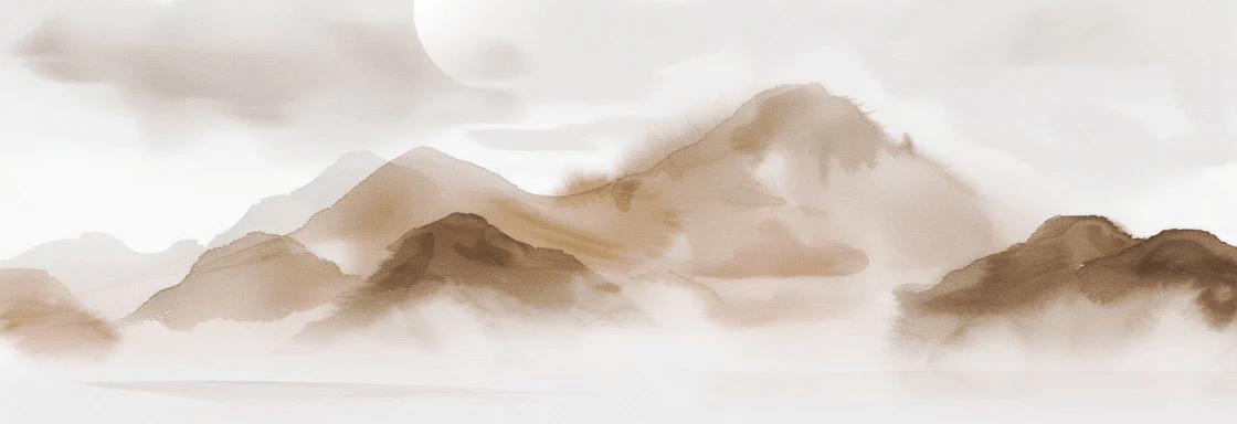 Papier peint montagnes voilées – Lueur sépia - Muralconcept