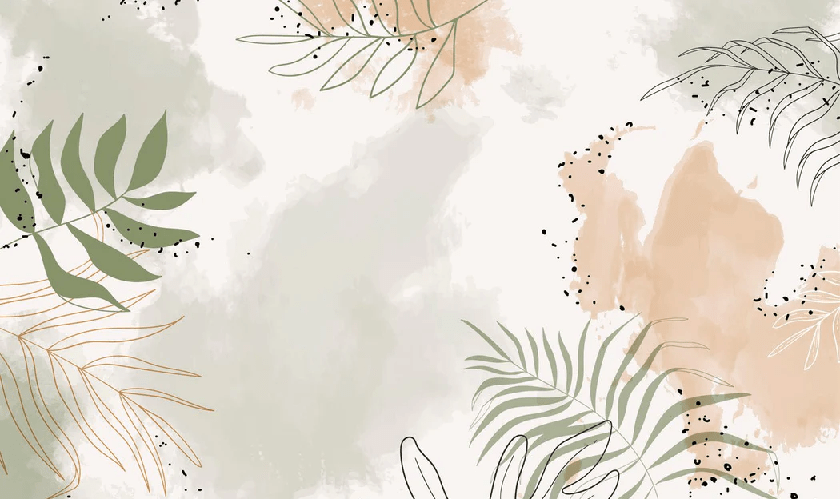 Papier peint panoramique aquarelle végétale - Muralconcept