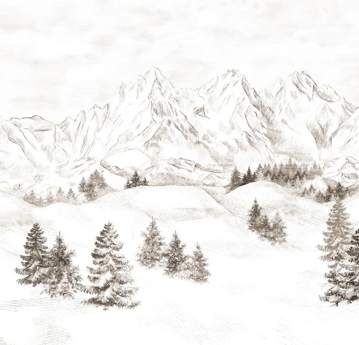 Papier peint montagne massif des Alpes - Muralconcept