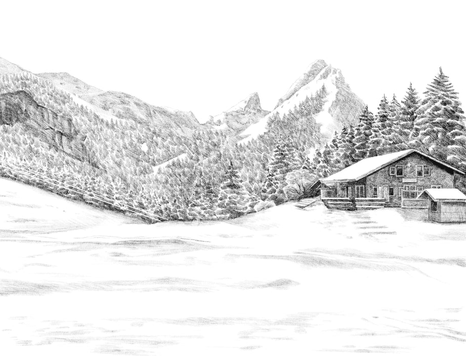 Papier peint montagne Suisse - Dent d'Oche - Muralconcept