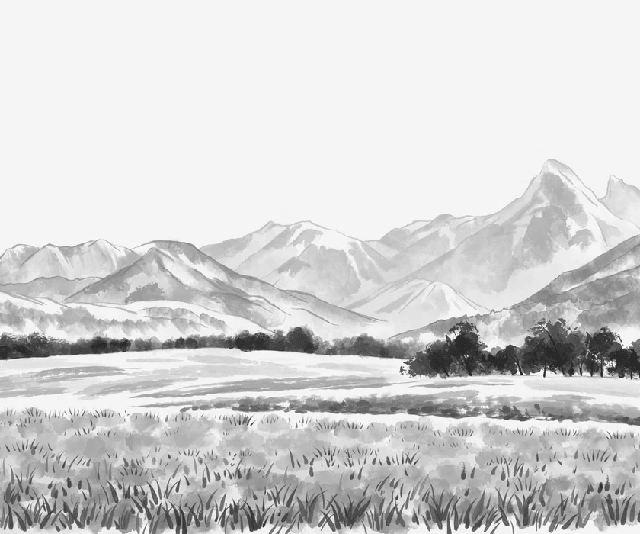 Papier peint panoramique les Mémises – Vue alpine d’exception en noir et blanc - Muralconcept