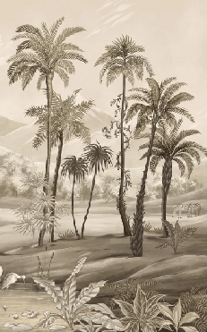 Papier peint jungle Zaphira sépia - Muralconcept