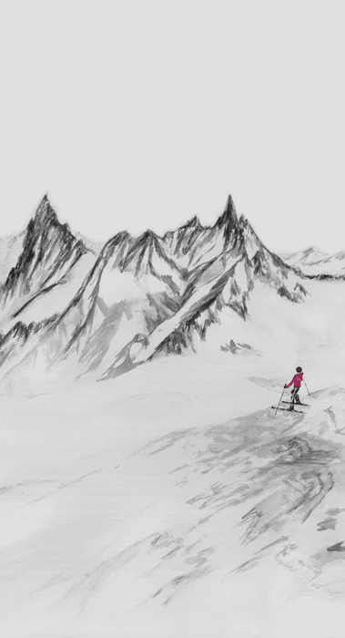Papier peint panoramique Aiguilles du midi - Vallée blanche - Muralconcept