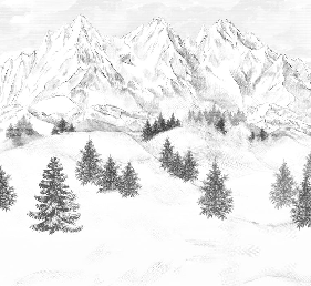 Papier peint montagne sommets de Chamonix, XXL, tendance