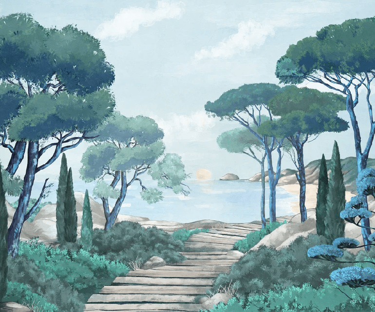 Papier peint balade dans les calanques, XXL, tendance