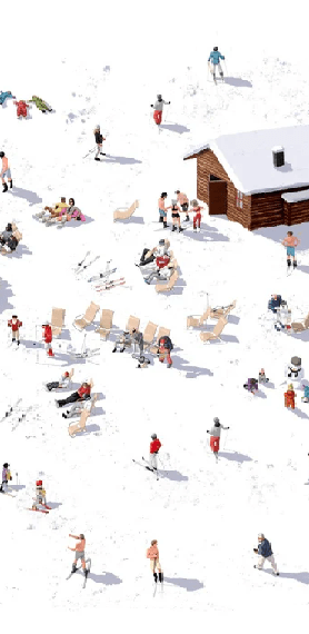 Papier peint panoramique après ski - Muralconcept