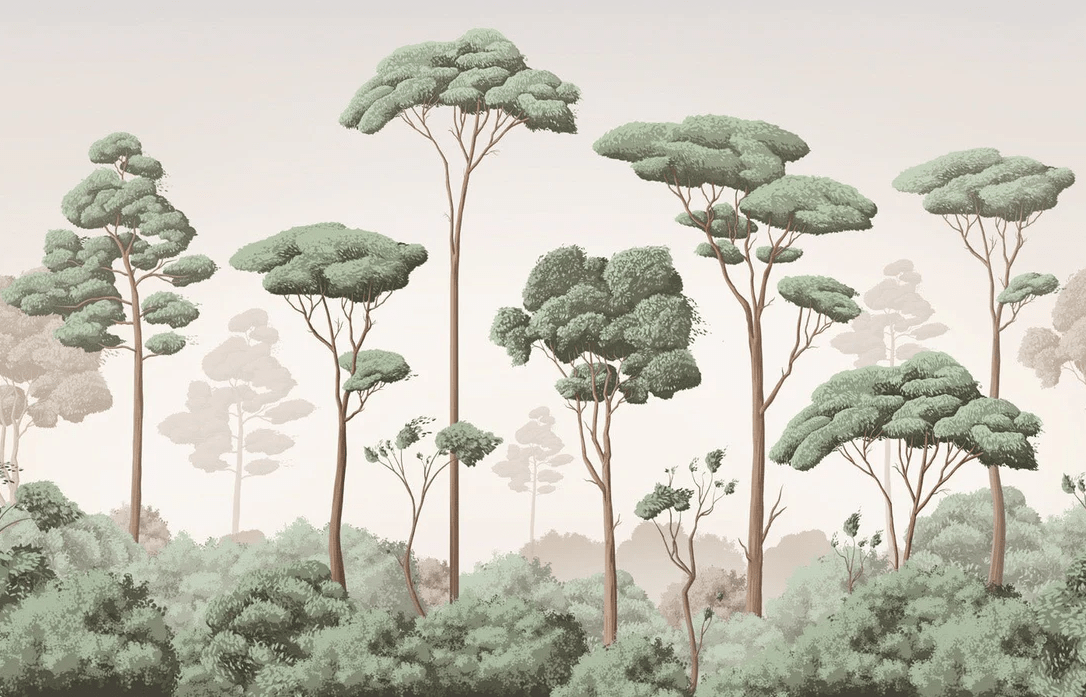 Papier peint brise légère pinède - Muralconcept