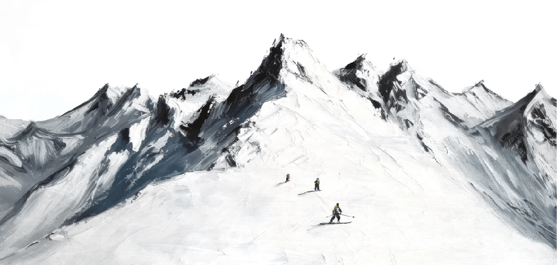 Papier peint ski alpinisme en montagne - Muralconcept
