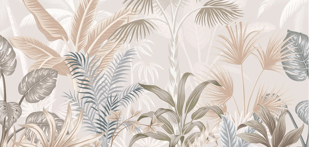 Papier peint panoramique jungle terracotta - Muralconcept