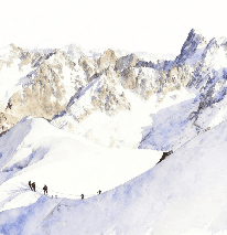 Papier peint alpinisme la cordée - Vallée blanche - Muralconcept