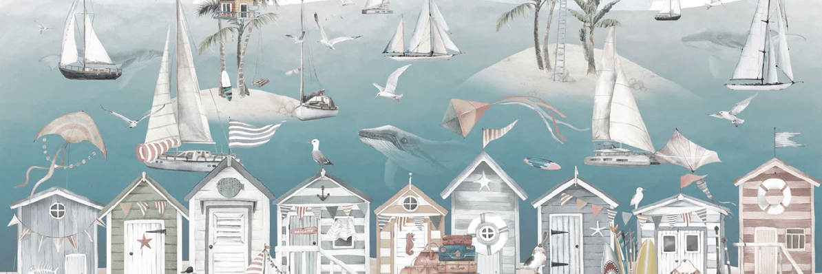 Papier peint chambre enfant - Cabane des mers, XXL, tendance
