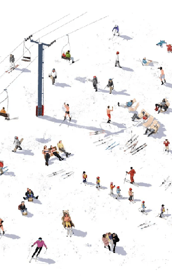 Papier peint panoramique après ski - Muralconcept
