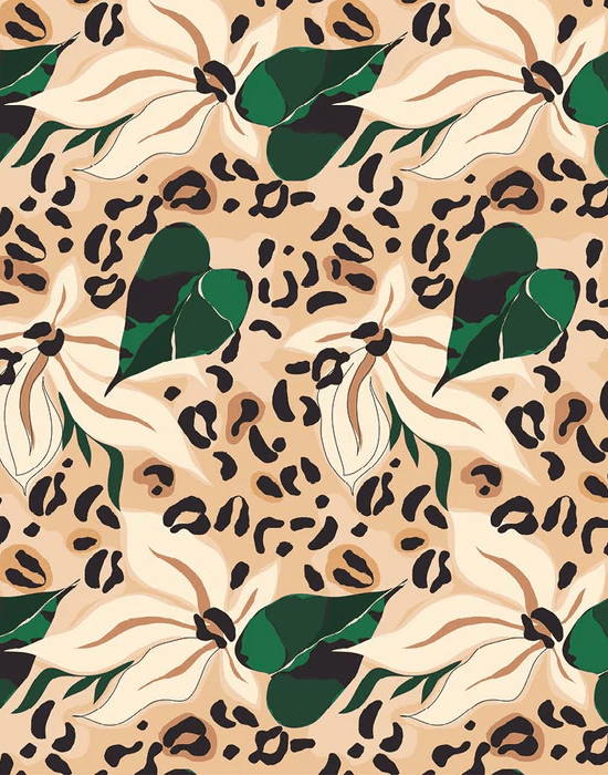 Papier peint abstrait fleur féline - Muralconcept