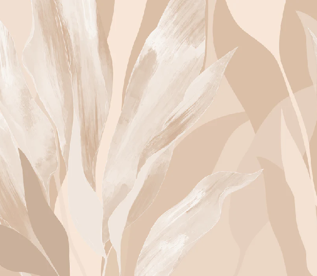 Papier peint étoffe florale beige - Muralconcept