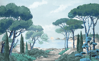 Papier peint balade dans les calanques, XXL, tendance