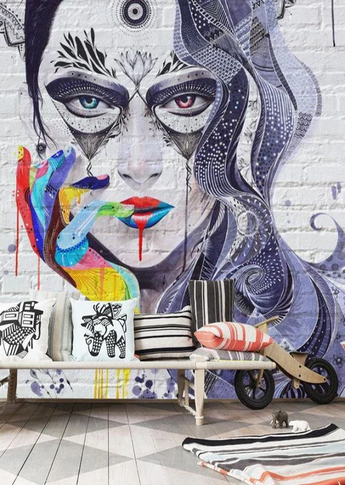 Papier peint Vintage Graffiti - Muralconcept