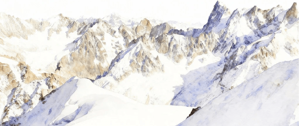 Papier peint alpinisme la cordée - Vallée blanche - Muralconcept