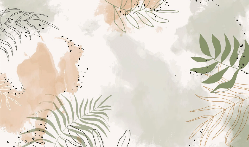 Papier peint panoramique aquarelle végétale - Muralconcept