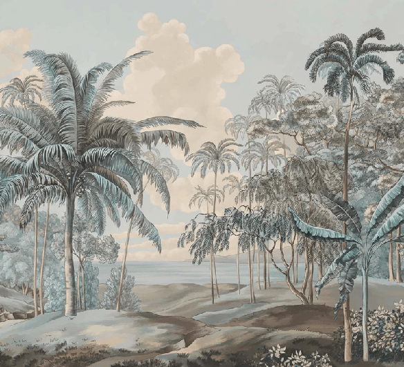 Papier peint paysage Célèbes bleuté