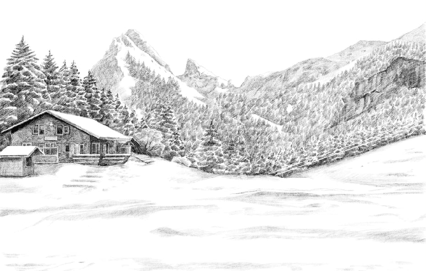 Papier peint montagne Suisse - Dent d'Oche - Muralconcept