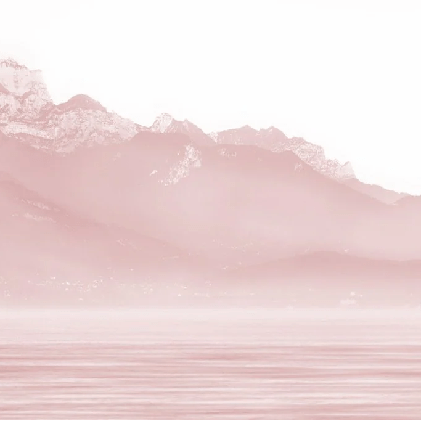 Papier peint Annecy et son lac paisible rouge