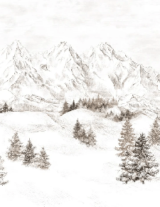 Papier peint montagne massif des Alpes - Muralconcept
