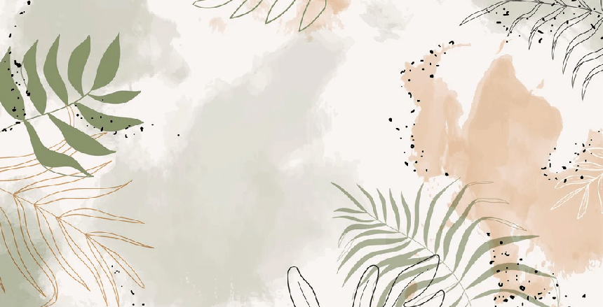Papier peint panoramique aquarelle végétale