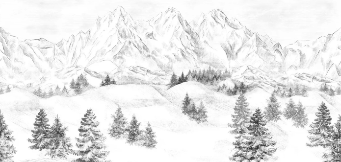 Papier peint montagne massif des Alpes, XXL, tendance