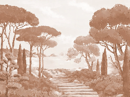 Papier peint balade dans les calanques terracotta, XXL, tendance