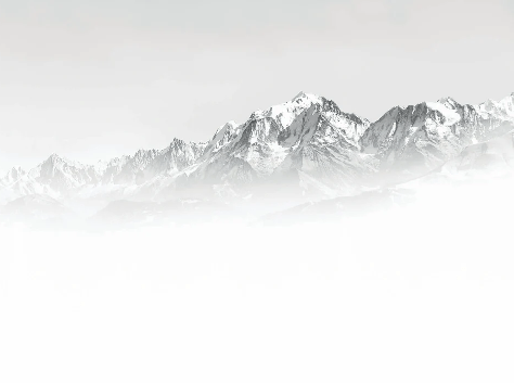 Papier peint Mont Blanc dans la brume noir et blanc, XXL, tendance