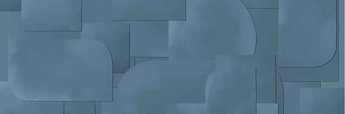 Papier peint panoramique découpé bleu - Muralconcept