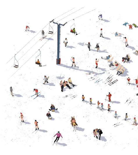 Papier peint panoramique après ski - Muralconcept