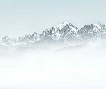 Papier peint Mont Blanc dans la brume bleu - Muralconcept